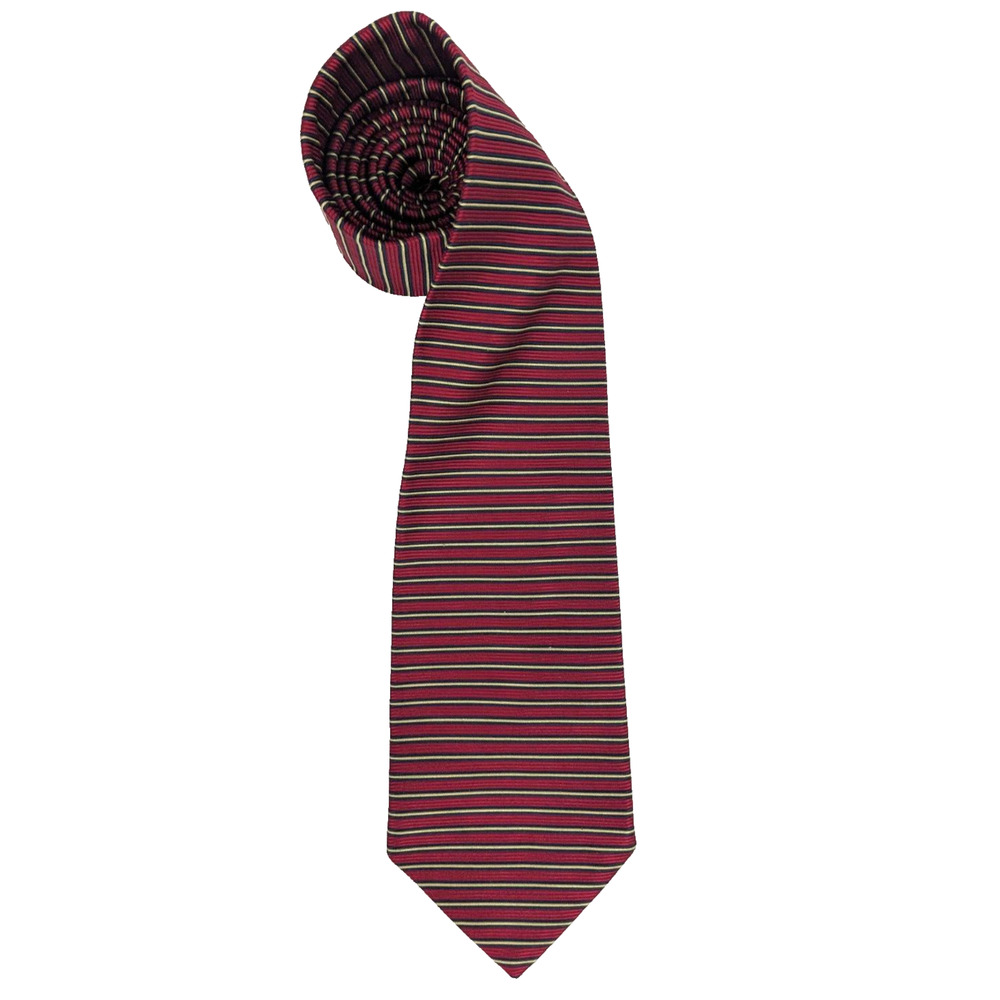 Brooks Brothers Repp Ties Red Black Gold Striped Ribbed Necktie